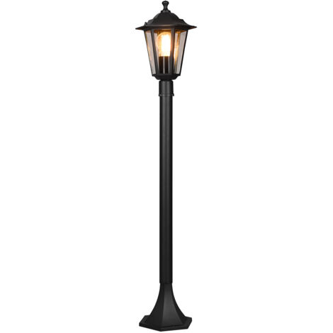 Lampada Palo da Esterno Attacco E27 in Alluminio Nero Opaco
