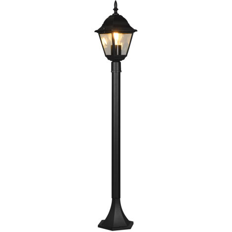 Lampada Palo da Esterno Attacco E27 in Alluminio Nero Opaco
