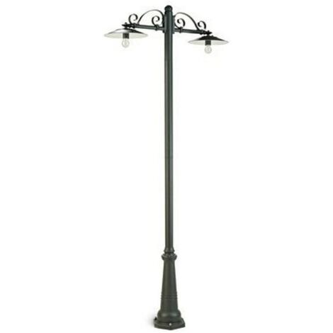 Lampada Palo Due Luci per Giardino Colore Grigio per Esterno Linea Antique Livos