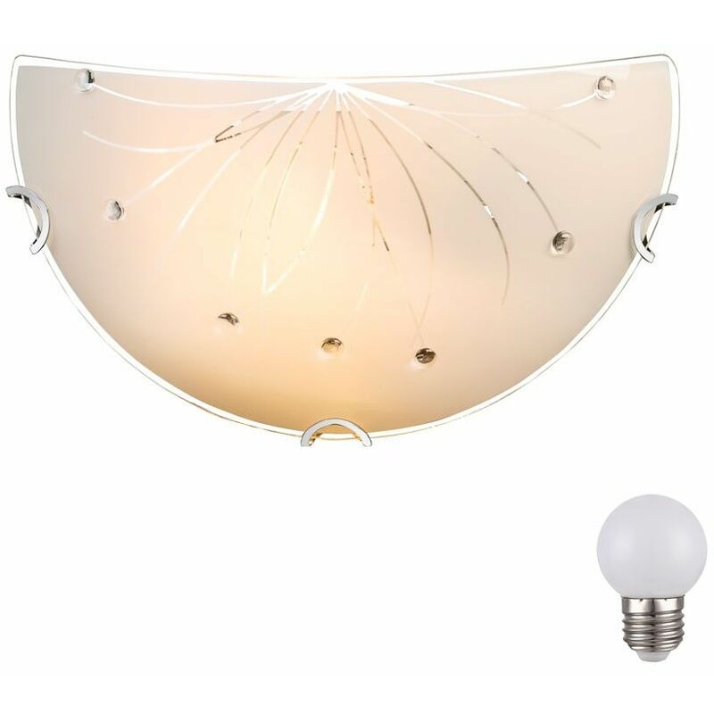 Image of Etc-shop - Lampada da parete con decoro in cristallo per la stanza da lavoro in un set che include lampadine a led