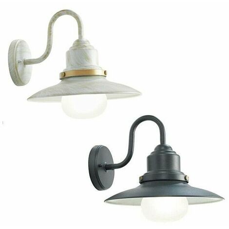 Lampada Parete Applique Esterno Discendente Acciaio Illuminazione Fisher Sovil - Colore: Bianco oro