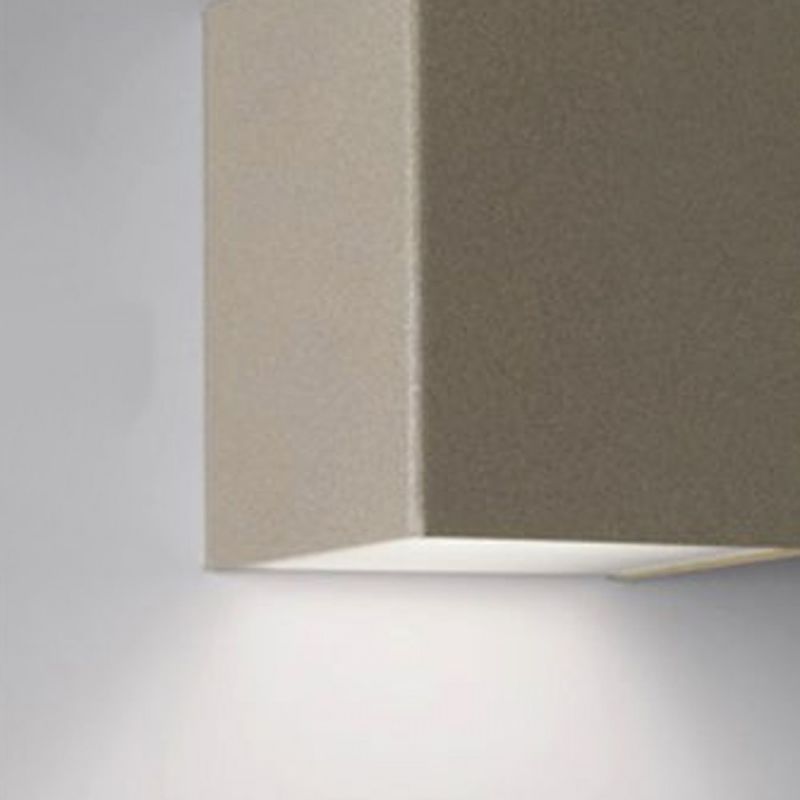 Image of Applique moderno cattaneo illuminazione cubick 767 5a 9w led lampada parete biemissione dimmerabile 10.5cm 760lm 3000°k ip20, finitura metallo sabbia