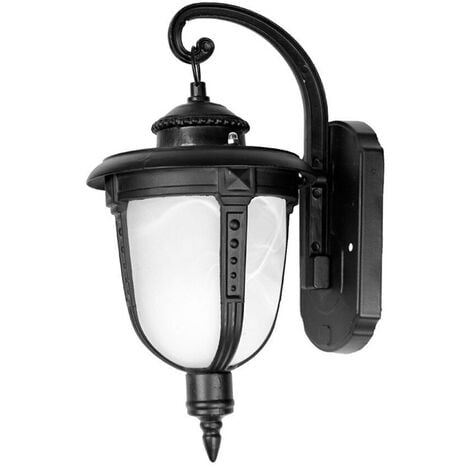 Lampada Parete Lanterna Esterno Giardino Applique Muro Vintage Nera 60W E27 A3-S
