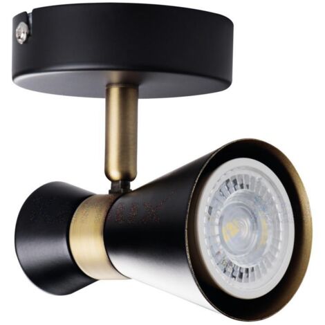 Lampada parete parete parete parete parete PAR16 GU10 Max 10W IP20 Ø65mm Nero-Oro