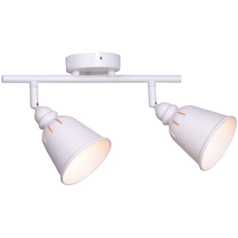 Lampada parete/soffitto orientabile 2 luci bianca E14 Polux