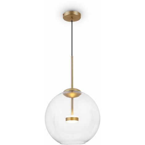 Lampada pendente Modern in Metallo e Vetro Cometa Opaco Oro