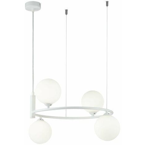 Lampada pendente Modern in Metallo Ring Bianco