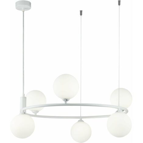 Lampada pendente Modern in Metallo Ring Bianco