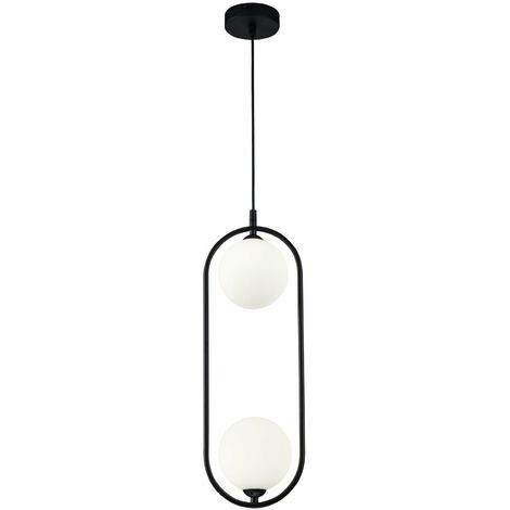 Lampada pendente Modern in Metallo Ring Nero