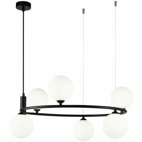 Lampada pendente Modern in Metallo Ring Nero