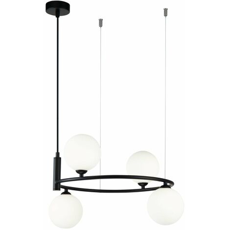 Lampada pendente Modern in Metallo Ring Nero