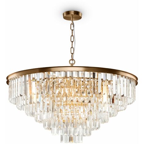 Lampada pendente Neoclassic in Metallo e Vetro Revero Ottone