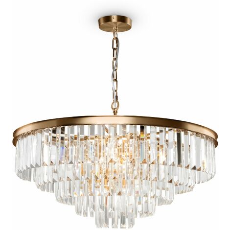 Lampada pendente Neoclassic in Metallo e Vetro Revero Ottone