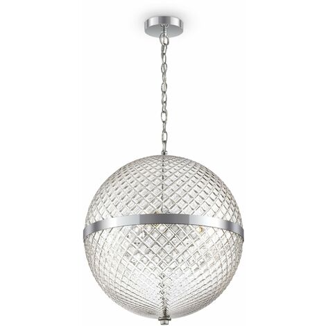 Lampada pendente Neoclassic in Metallo Yonkers Cromo