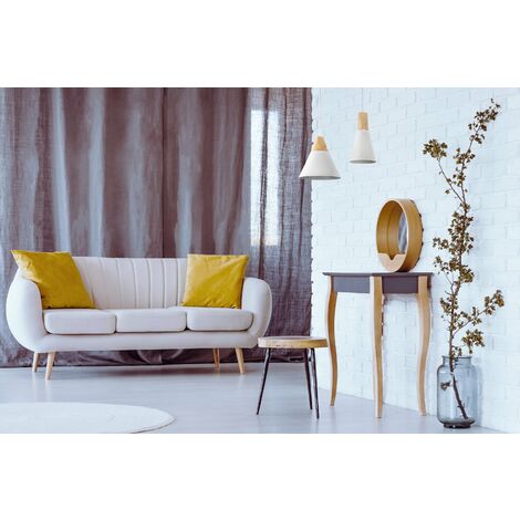 Lampada pendente Pendant in Metallo e Legno Bicones Bianco