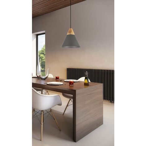 Lampada pendente Pendant in Metallo e Legno Bicones Nero