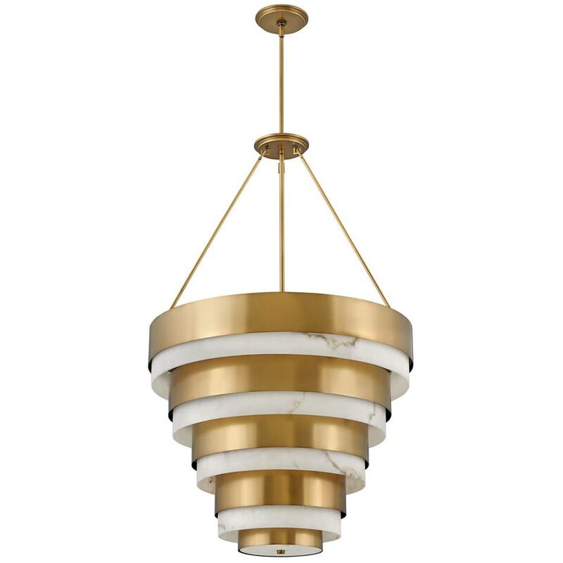 Image of Lampada pendente quintatesse Echelon E14 40W Acciaio, ottone h: 112,9 cm Ø69,2 cm Altezza dimmerabile regolabile