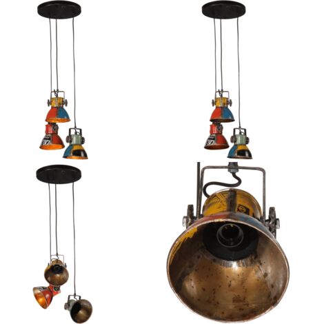 Lampada Pensile 25 W Multicolore 30x30x100 cm E27 - Lampada industriale - Lampada in ferro