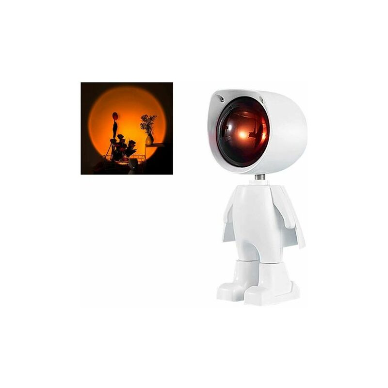 Image of Lampada per proiezione al tramonto, proiettore per luce notturna, lampada a LED per proiezione di figure robot regolabili con rotazione di 360 gradi,