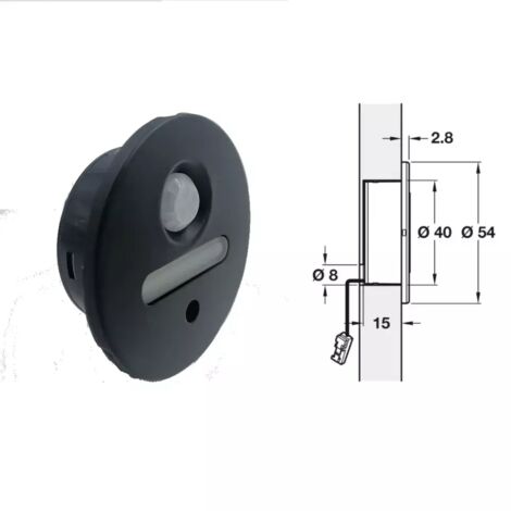 LAMPADA PER ZOCCOLO HAFELE LOOX LED 2028 NERA 12V CON MT.2 CAVO 833.73.111