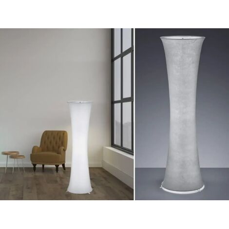 Lampada Piantana 2 Luci E27 Moderna Cotone Bianco Gravis GD Trio