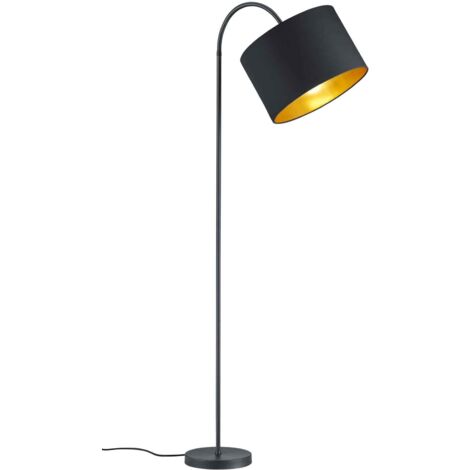 Lampada Piantana Flessibile Orientabile Tessuto Nero Oro Hostel GD Trio