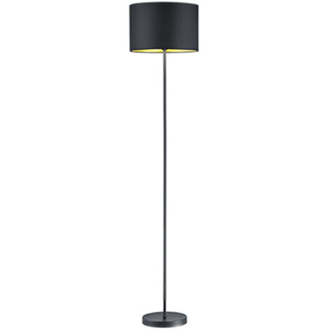 Lampada Piantana Rigido Diffusore Tessuto Nero Oro Hostel GD Trio