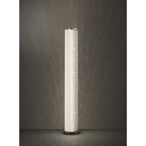 Lampada Piantana Terra Led Cilindro Tessuto Bianco Effetto Cielo Tico GD Trio