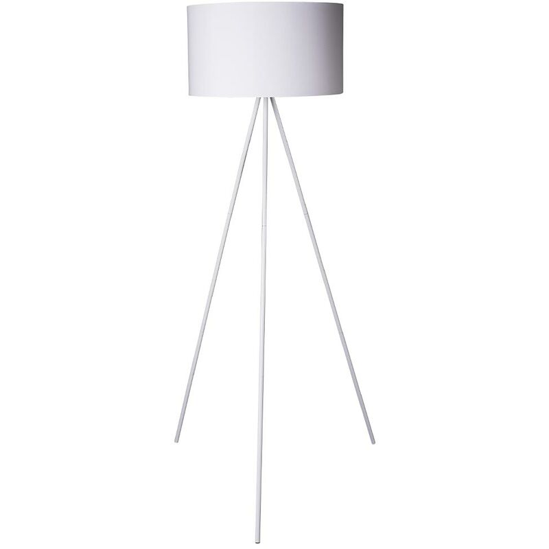 Image of Lampada Piantana Treppiedi Dimmerabile Moderna Paralume E27 60W Tessuto Bianco