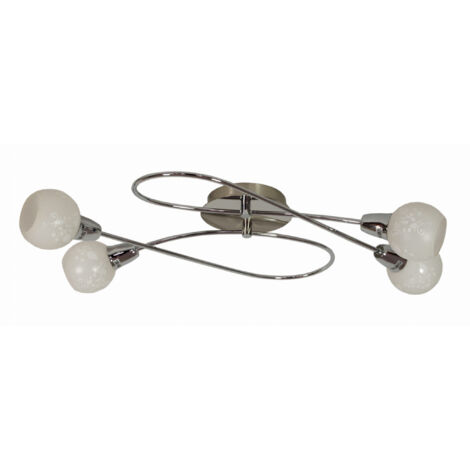 Lampada plafoniera Candellux Avila 4xE14 cromata bianca satinata