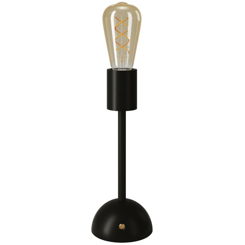 Image of Creative Cables - Lampada portatile e ricaricabile Cabless02 con lampadina Edison dorata Con lampadina - Nero - Con lampadina