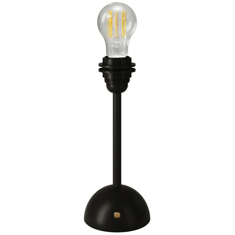 Image of Lampada portatile e ricaricabile Cabless12 con lampadina a goccia e predisposizione per paralume Con lampadina - Nero - Con lampadina
