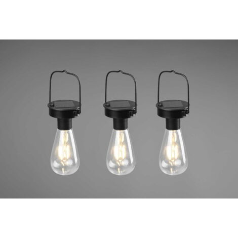 Lampada portatile esterno LED solare 3000K IP44 nera RL R35146132