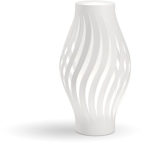 Lampada portatile in Polilux con LED integrato HELIOS Bianca diametro 22x h40 cm