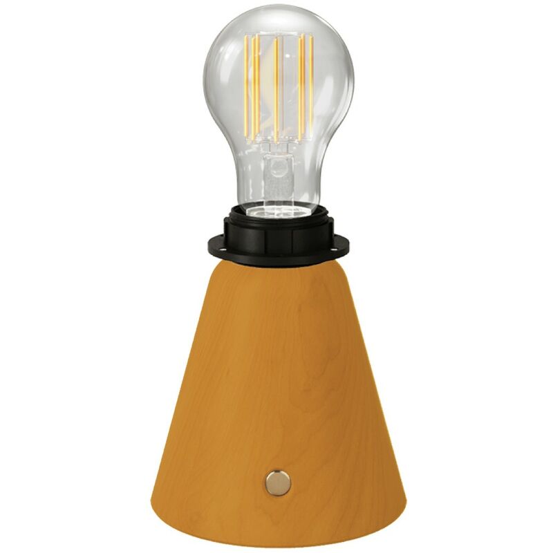 Image of Lampada portatile ricaricabile Cabless11 con lampadina a goccia e predisposizione per paralume Con lampadina - Zafferano - Con lampadina
