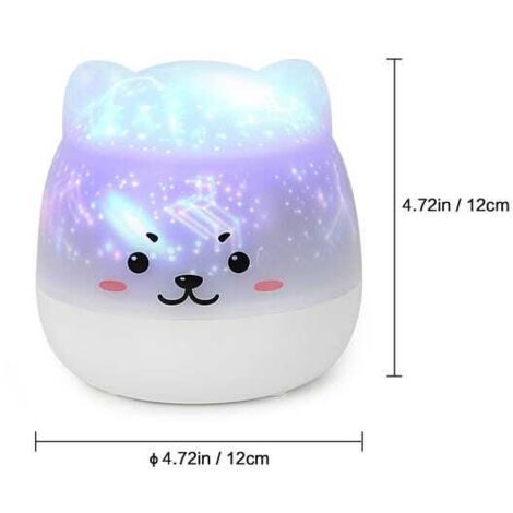 Lampada proiettore per cani di piccola taglia, dimmerabile 4W, PVC, 12x12x11,5cm, design giocoso, illuminazione decorativa per la cameretta dei bambini e per la notte
