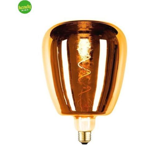 Lampada Pumpkin spiral Prismalux E27 4W 1800K oro 100 lumen