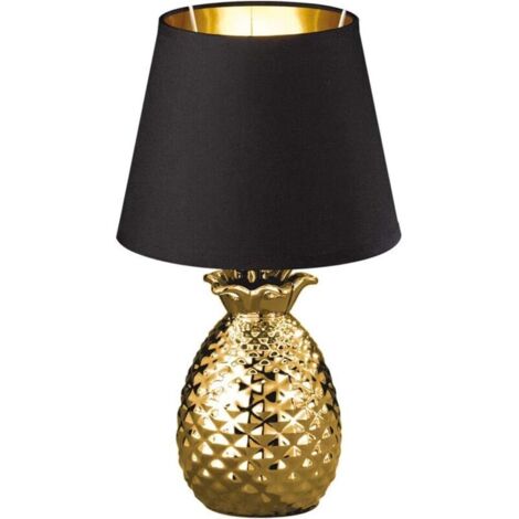 Lampada realistica a forma di ananas sul tavolo, lampada da banco in oro