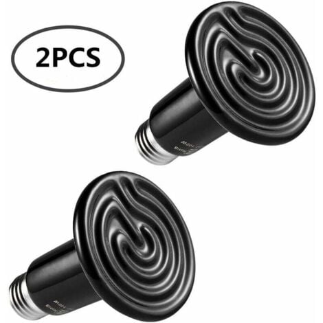 Lampada riscaldante in ceramica per rettili LaBlanc da 100 W - Emettitore di calore E27 per animali domestici - per rettili, tartarughe, lucertole, serpenti, ragni, AC220 V, confezione da 2