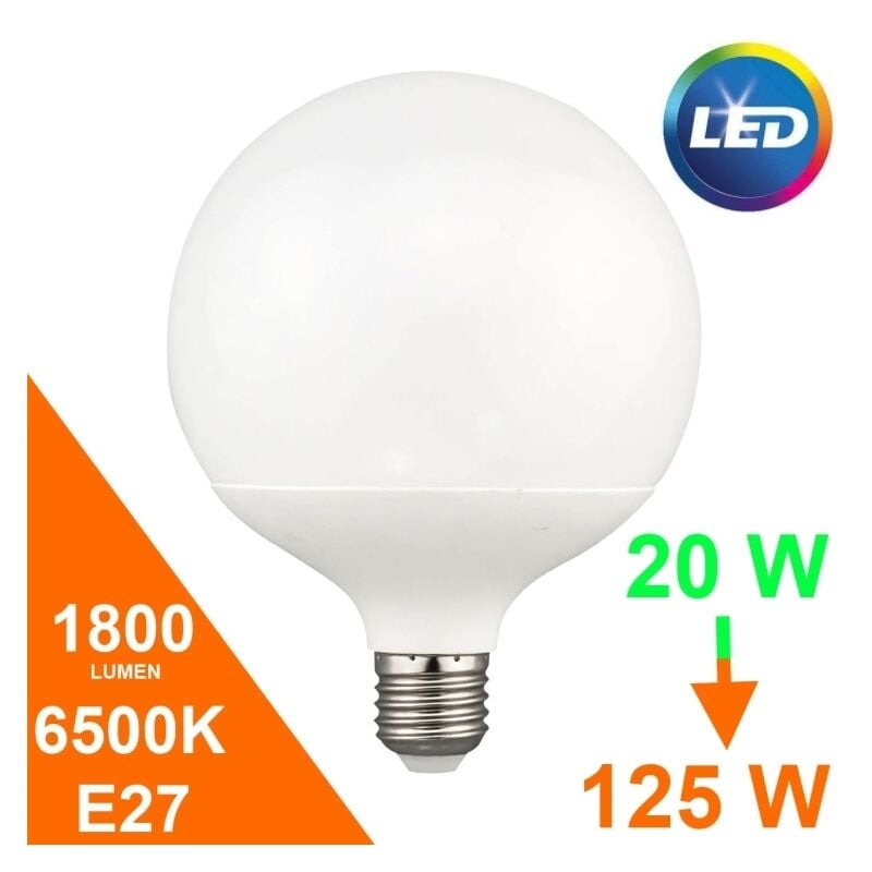 Image of Lampada risparmio energetico 20W E27 Led Globo Cilvani GLF20