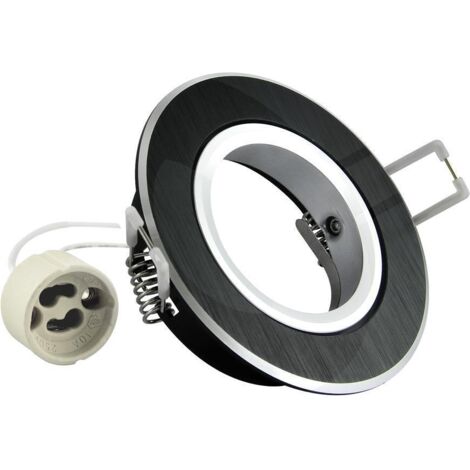 Lampada rotonda in alluminio EAST OPAL, nero spazzolato - 301536