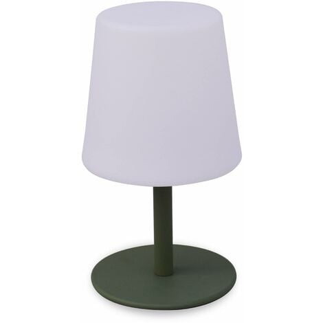 LAMPADA S COLOR - Lampe de table LED de 28cm vert de gris - Ø 16cm