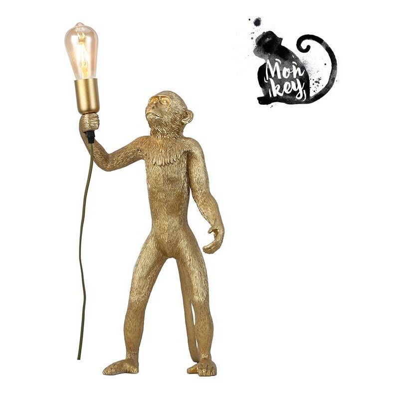 Image of Barcelona Led - Lampada scimmia in resina Micu - Oro