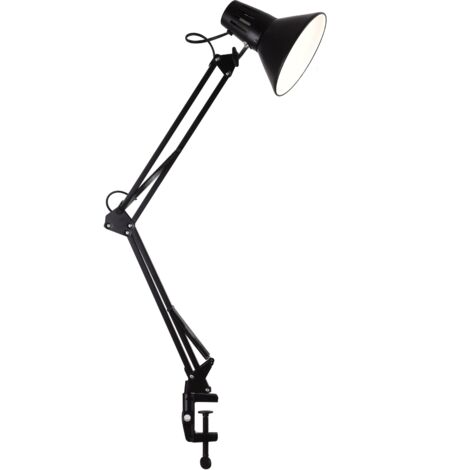 Lampada scrivania a morsetto nera E27 WORKER 325150 Polux