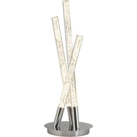 Lampada Scrivania Bolle Acciaio Cromo Policarbonato Trasparente Led 2,67W 3000K