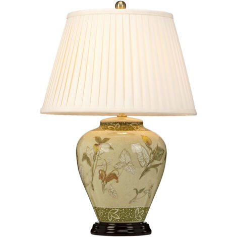 Lampada Scrivania Contemporanea Arum Lily Porcellana Ottone Anticato 1 Luce E27