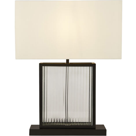 Lampada Scrivania Contemporanea Clarendon Acciaio Nero Vetro Bianco 1 Luce E27