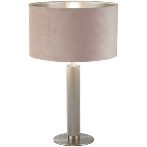 Lampada Scrivania Contemporanea Londra Acciaio Ottone Velluto Rosa 1 Luce E27