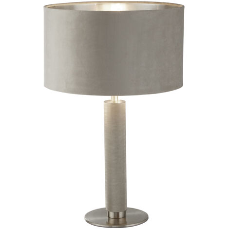 Lampada Scrivania Contemporanea Londra Acciaio Ottone Velluto Tortora 1 Luce E27