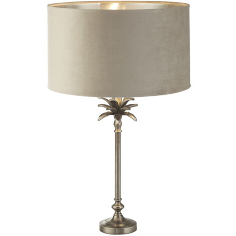 Lampada Scrivania Contemporanea Palma Metallo Nichel Velluto Talmpa 1 Luce E27